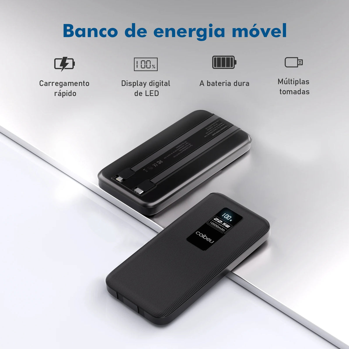 Power Bank 10.000mAh 23W – Carregador Portátil, Bateria Externa Recarregável para Celular e Dispositivos