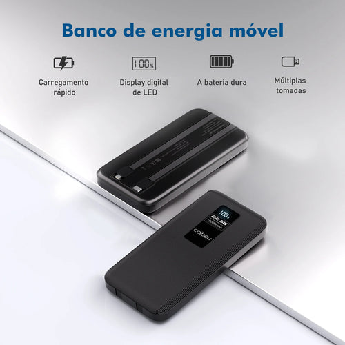 Power Bank 10.000mAh 23W – Carregador Portátil, Bateria Externa Recarregável para Celular e Dispositivos