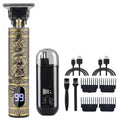 Máquina de Cortar Cabelo T9 Vintage – Aparador de Barba Recarregável com Kit para Pelos do Nariz