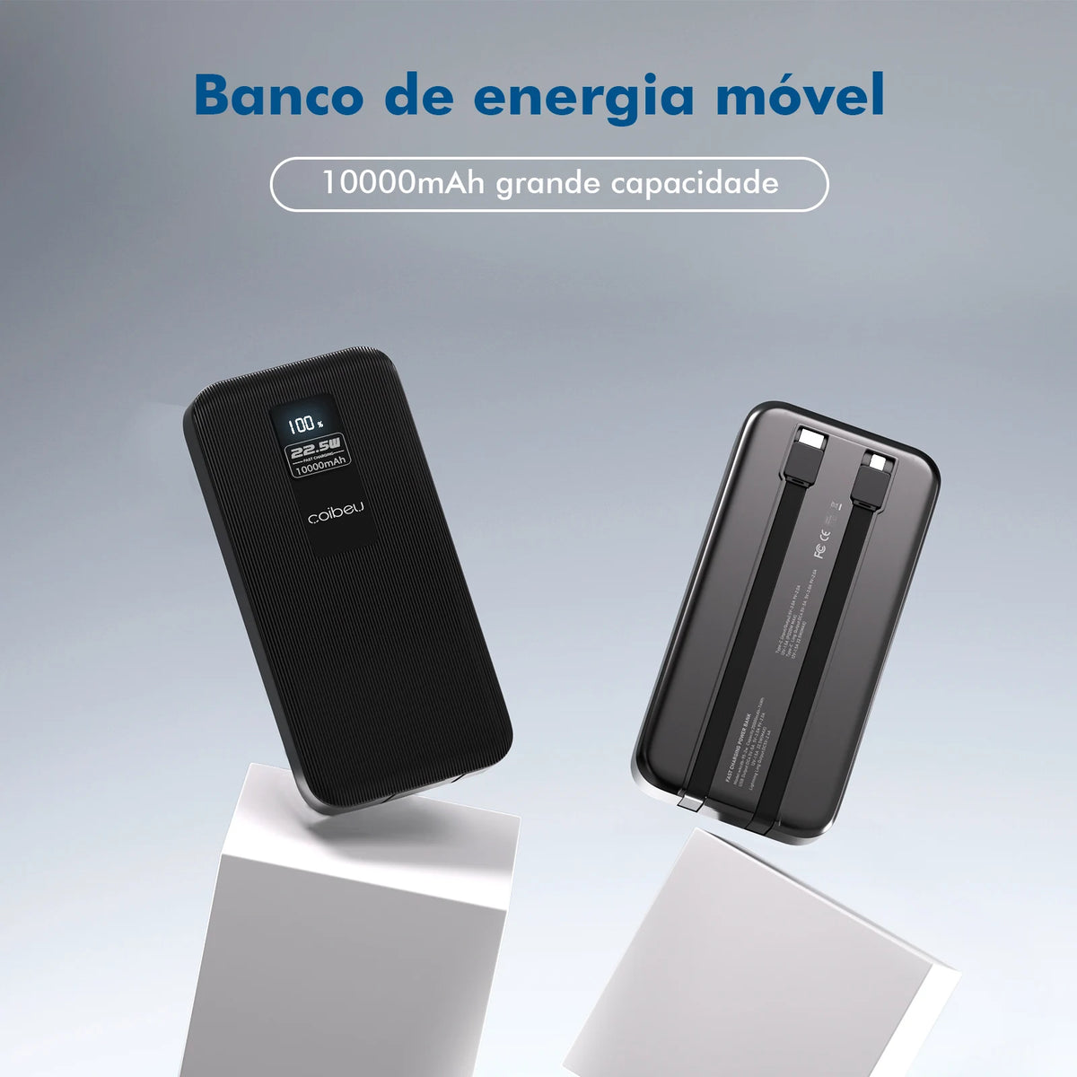 Power Bank 10.000mAh 23W – Carregador Portátil, Bateria Externa Recarregável para Celular e Dispositivos