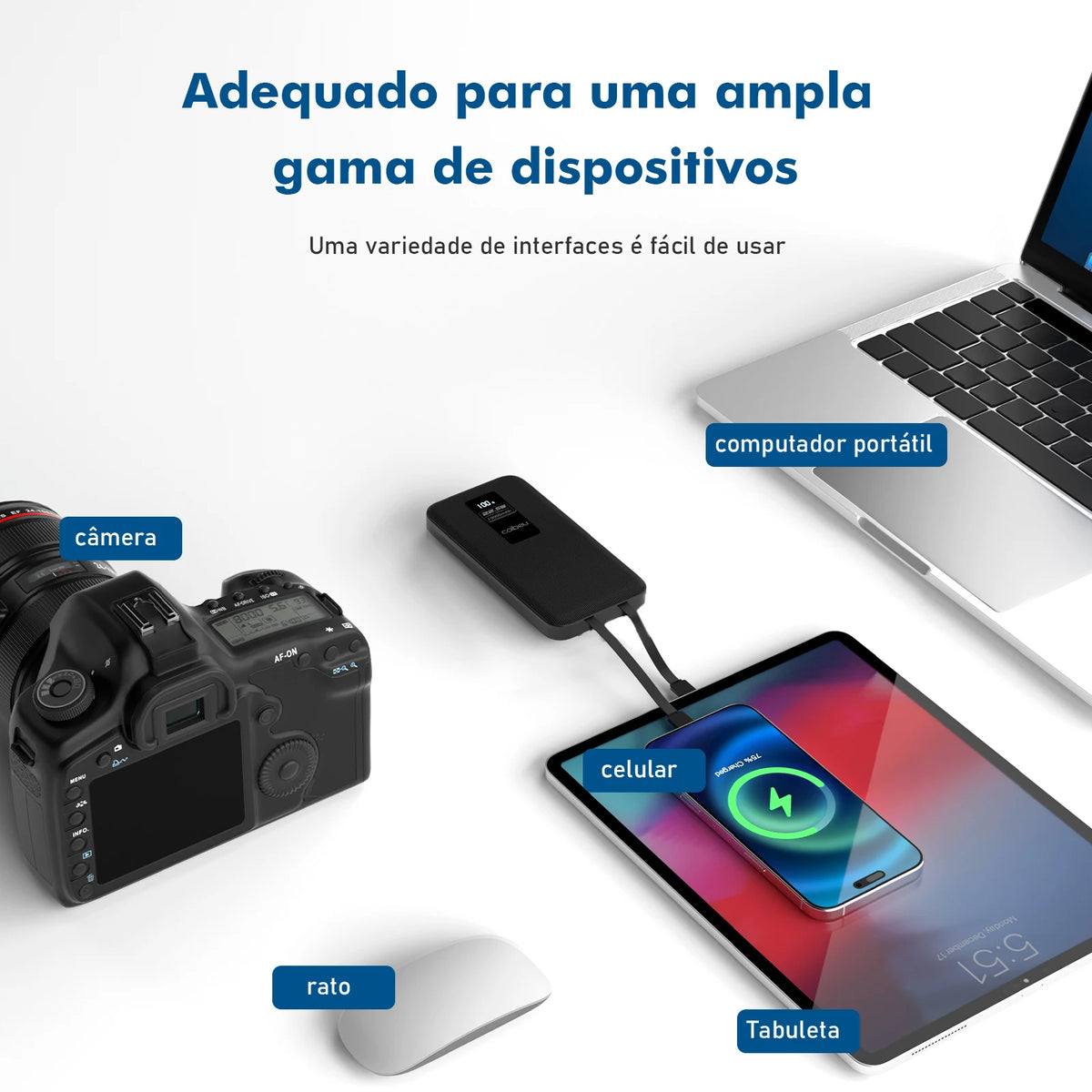 Power Bank 10.000mAh 23W – Carregador Portátil, Bateria Externa Recarregável para Celular e Dispositivos